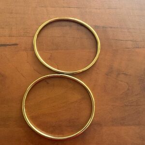 Elegant 14K Gold Plated Steel Bangle Set